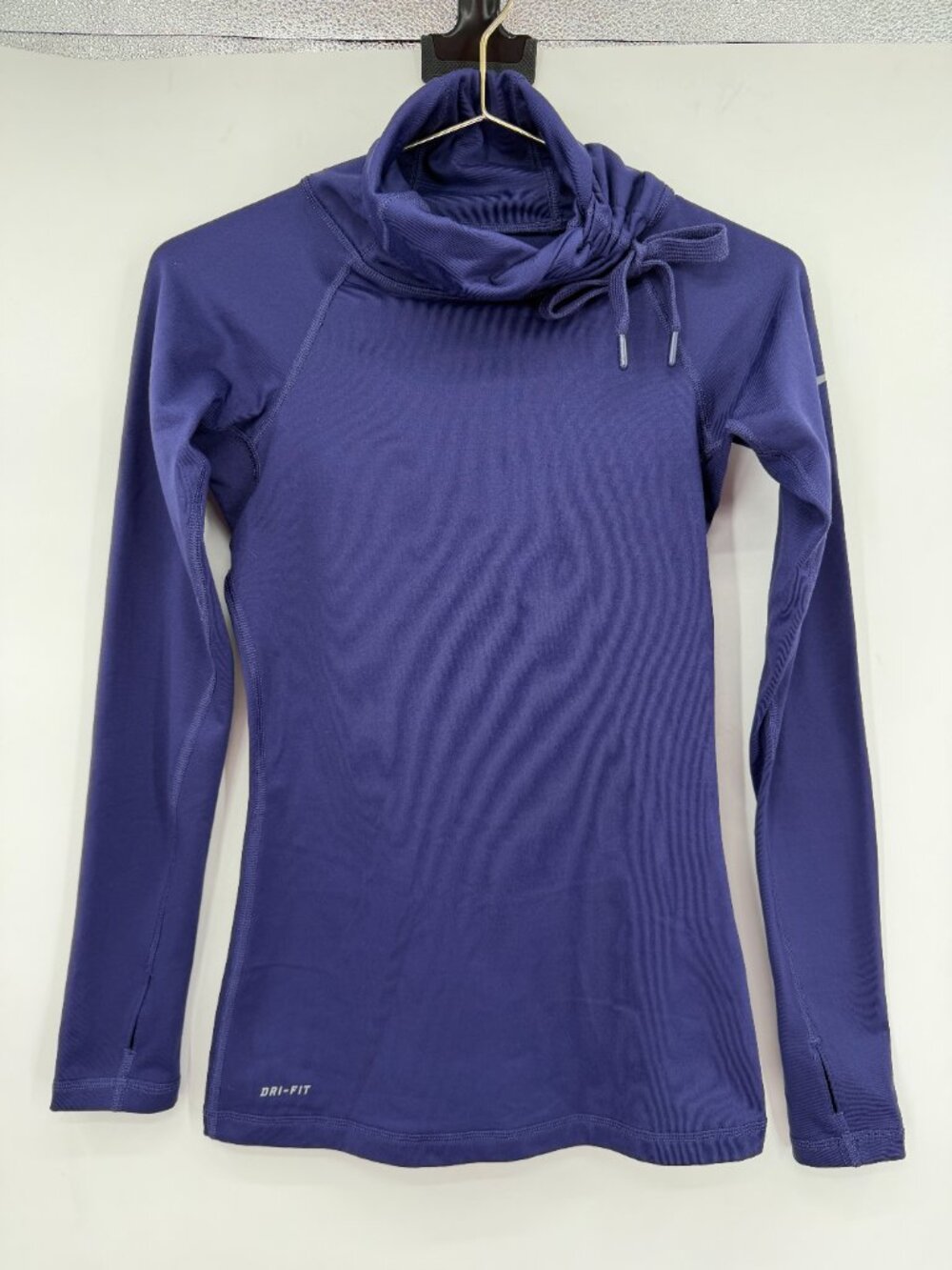 Nike Pro Women’s XS Purple Dri-FIT Cowl Neck Long Sleeve Thumbhole Top
